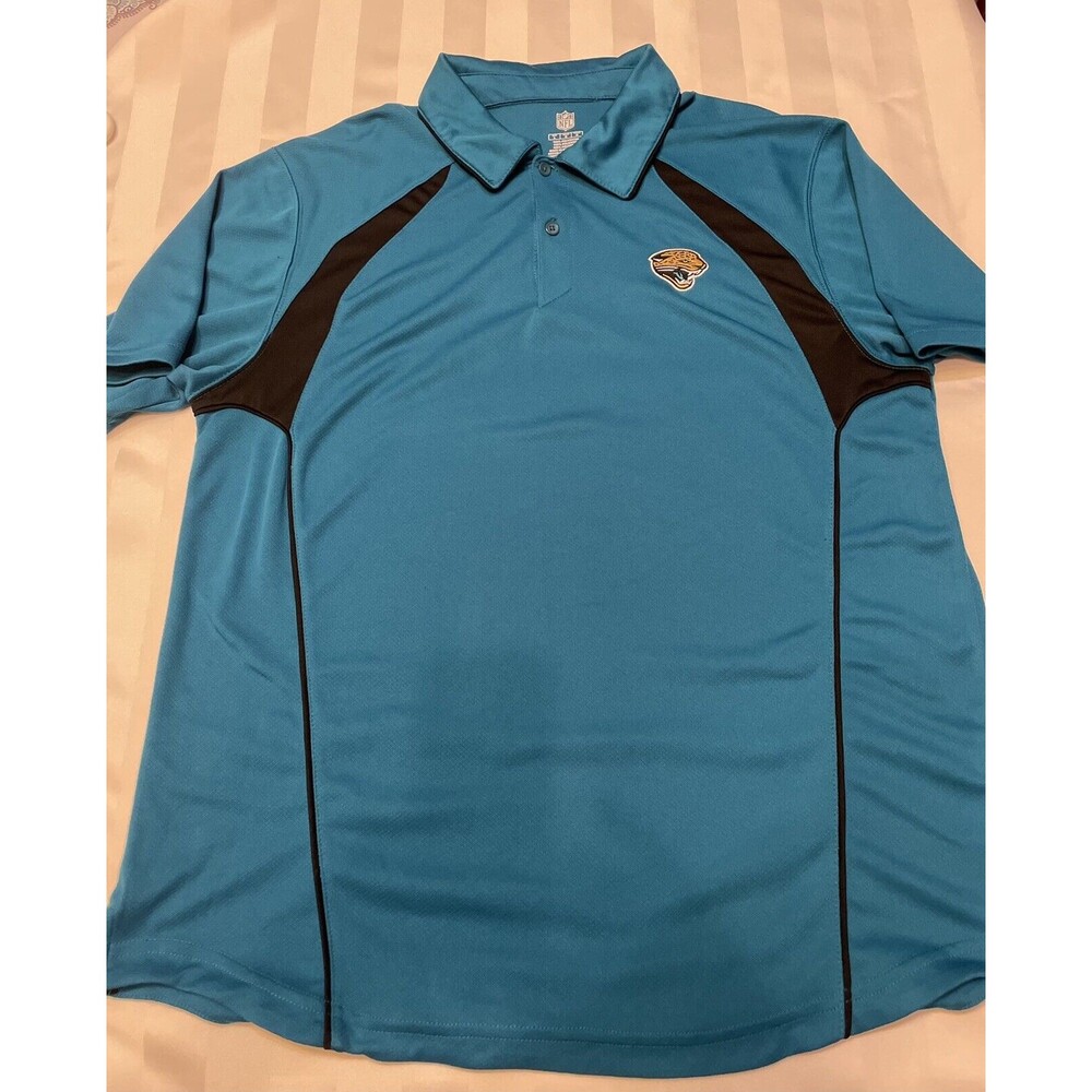 Jacksonville Jaguars NFL Team Apparel 3-Button Polo Shirt Size L Short Sleeves